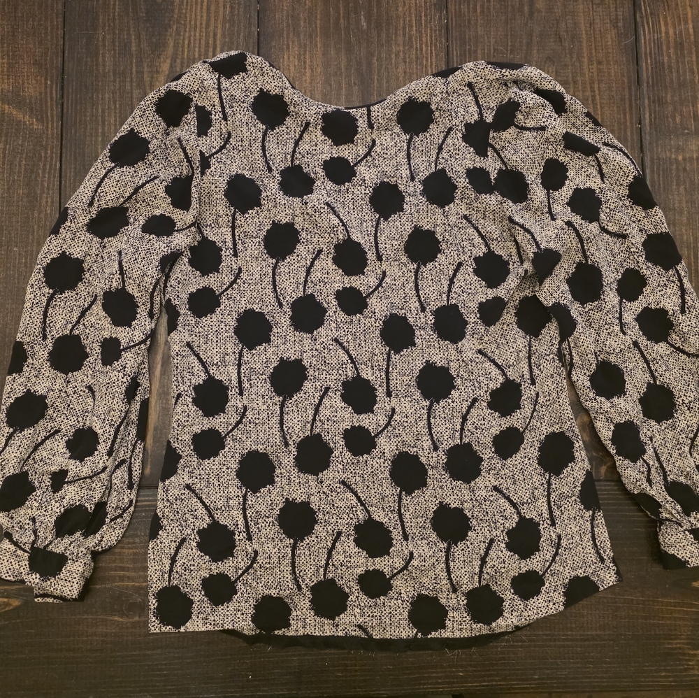 David Hayes Elegant Black and White Floral Women's Top